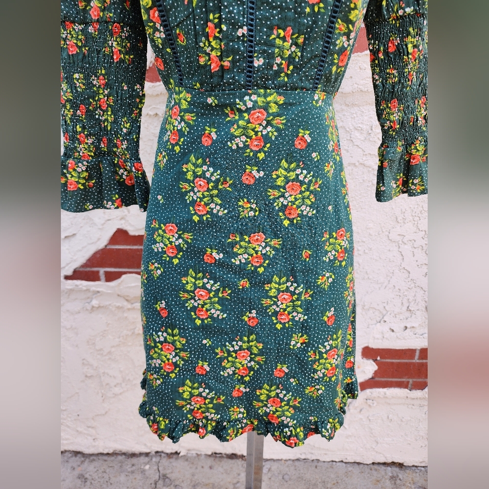 Laura Ashley Green Floral Mini Dress - Picture 8 of 16